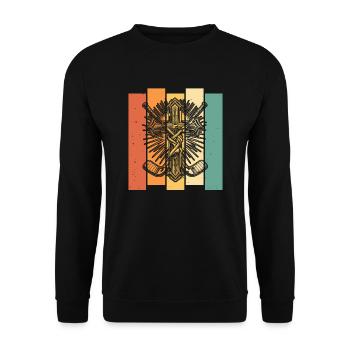 Ice Hockey Goalkeeper Christian Cross Hockey - Unisex Sweatshirt - black - Front - Alina (178cm) & Michal (187cm)