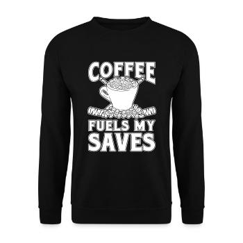 Eishockey Torwart Coffee - Unisex Pullover - Schwarz - Vorne - Alina (178cm) & Michal (187cm)