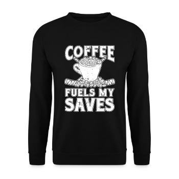Eishockey Torwart Coffee - Unisex Pullover - Schwarz - Vorne - Alina (178cm) & Michal (187cm)