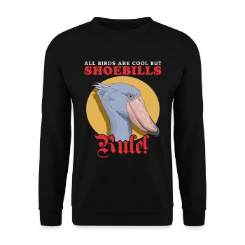 Shoebill oiseau bec-en-sabot cadeau - Sweat-shirt Unisexe - noir - Devant - Alina (178cm) & Michal (187cm)
