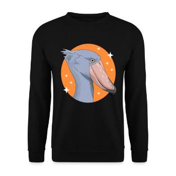 Shoebill oiseau Abu Markub bec-en-sabot cadeau - Sweat-shirt Unisexe - noir - Devant - Alina (178cm) & Michal (187cm)
