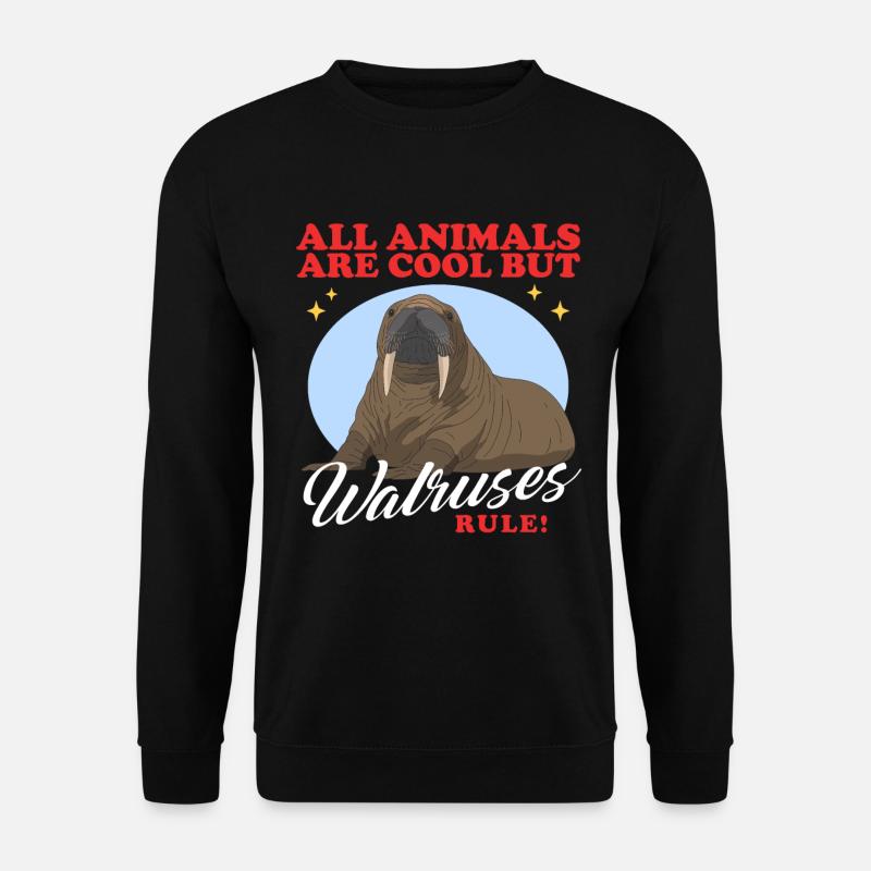 Walross Walrus Walroß Walrosse Geschenk - Unisex Pullover - Schwarz