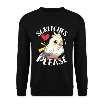 Cockatiel Scritches Please Budgie Cockatiel Lover - Unisex Sweatshirt - black - Front - Alina (178cm) & Michal (187cm)
