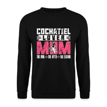 Cockatiel Lover Mom The Idol The Myth Birdwatcher - Unisex Sweatshirt - black - Front - Alina (178cm) & Michal (187cm)