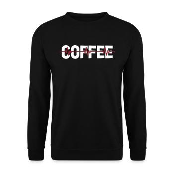 Kaffee Cafe Ekg Heartbeat - Unisex Pullover - Schwarz - Vorne - Alina (178cm) & Michal (187cm)