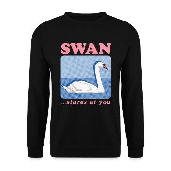 Cygne Cygne amant cygnes cadeau - Sweat-shirt Unisexe - noir - Devant - Alina (178cm) & Michal (187cm)