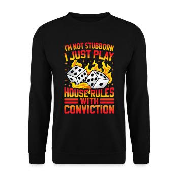 Jeu de société de craps Lover de jeu de société Outf - Sweat-shirt Unisexe - noir - Devant - Alina (178cm) & Michal (187cm)