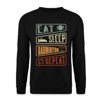 Badminton-spieler-badminton-lehrer-bekleidung - Unisex Pullover - Schwarz - Vorne - Alina (178cm) & Michal (187cm)