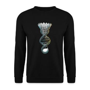 Badminton Federball Its In My Dna - Unisex Sweatshirt - black - Front - Alina (178cm) & Michal (187cm)