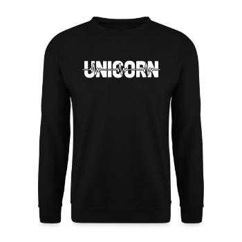 Einhorn Licorne Ekg Rythme cardiaque - Sweat-shirt Unisexe - noir - Devant - Alina (178cm) & Michal (187cm)