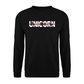 Einhorn Licorne Ekg Rythme cardiaque - Sweat-shirt Unisexe - noir - Devant - Alina (178cm) & Michal (187cm)