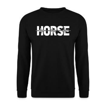 Cheval Équitation Ekg Heartbeat - Sweat-shirt Unisexe - noir - Devant - Alina (178cm) & Michal (187cm)