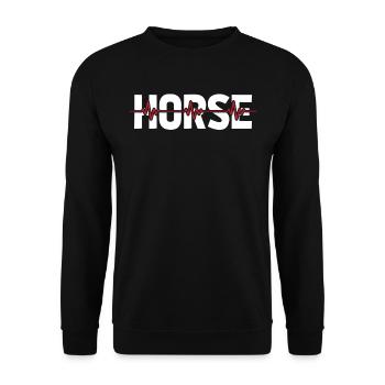 Cheval Équitation Ekg Heartbeat - Sweat-shirt Unisexe - noir - Devant - Alina (178cm) & Michal (187cm)