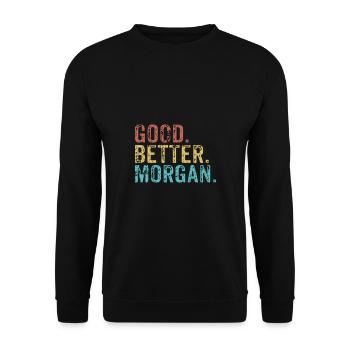 Cool guys are called morgan - Unisex Sweatshirt - black - Front - Alina (178cm) & Michal (187cm)