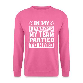 Fußballtrainer Witzig In My Defense - Unisex Pullover - Pink - Vorne