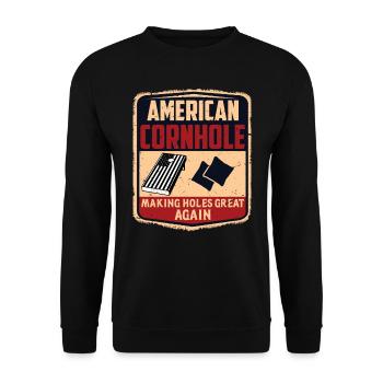 4 juillet Corn Hole Indépendance américaine - Sweat-shirt Unisexe - noir - Devant - Alina (178cm) & Michal (187cm)