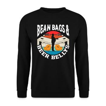 Tenue « cornhole Player Beer Drinking Bean Bags » - Sweat-shirt Unisexe - noir - Devant - Alina (178cm) & Michal (187cm)
