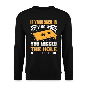 Cornhole Game Lover Cornhole Enthusiast Outfit - Sweat-shirt Unisexe - noir - Devant - Alina (178cm) & Michal (187cm)