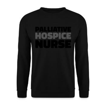Krankenschwester Infirmière en soins palliatifs et en soins palliatifs - Sweat-shirt Unisexe - noir - Devant - Alina (178cm) & Michal (187cm)