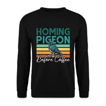 Homing Pigeon Before Bird Watching Coffee Lover - Unisex Sweatshirt - black - Front - Alina (178cm) & Michal (187cm)
