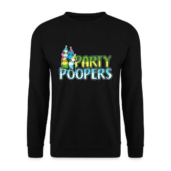 Budgie Party Poopers Ornamental Bird Budgie Lover - Unisex Sweatshirt - black - Front - Alina (178cm) & Michal (187cm)