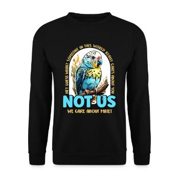 Budgie Hey Guess What Parakeet Owner Budgie Lover - Unisex Sweatshirt - black - Front - Alina (178cm) & Michal (187cm)