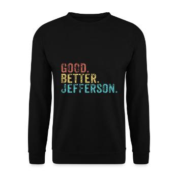 Cool guys are called jefferson - Unisex Pullover - Schwarz - Vorne - Alina (178cm) & Michal (187cm)