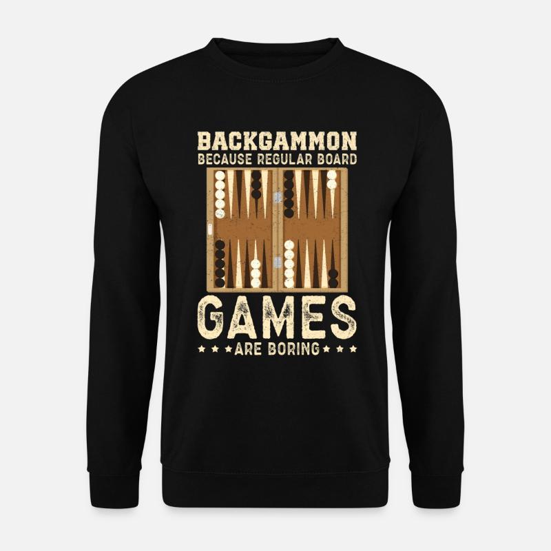 Backgammon Spieler Backgammon Brettspiel Geschenk - Unisex Pullover - Schwarz