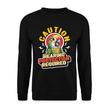 Conure Caution Hearing Protection Conure Owner - Unisex Sweatshirt - black - Front - Alina (178cm) & Michal (187cm)