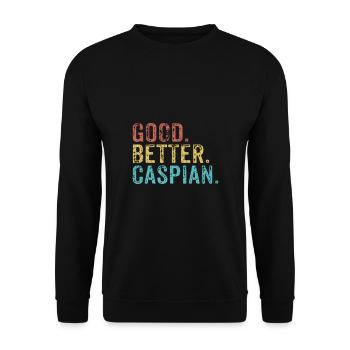 Les mecs cool s’appellent Caspian - Sweat-shirt Unisexe - noir - Devant - Alina (178cm) & Michal (187cm)
