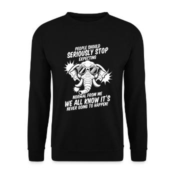 Éléphant - Sweat-shirt Unisexe - noir - Devant - Alina (178cm) & Michal (187cm)