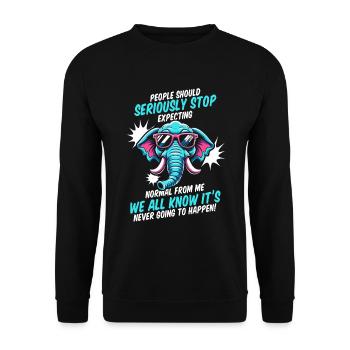 Éléphant - Sweat-shirt Unisexe - noir - Devant - Alina (178cm) & Michal (187cm)