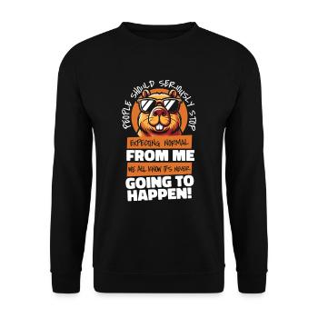 Capybara Wasserschwein - Unisex Pullover - Schwarz - Vorne - Alina (178cm) & Michal (187cm)
