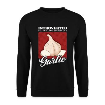 Garlic Garlic Clove Gift - Unisex Sweatshirt - black - Front - Alina (178cm) & Michal (187cm)