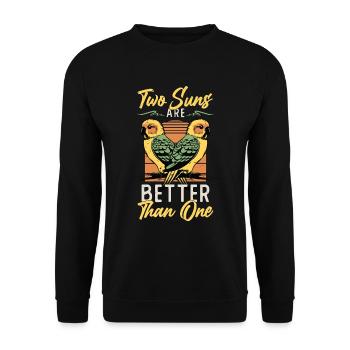 Conure Two Suns Are Better Than One Sun Conure - Unisex Sweatshirt - black - Front - Alina (178cm) & Michal (187cm)