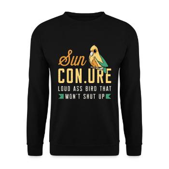 Sun Conure Noun Loud Pet Bird Animal Lover Conure - Unisex Sweatshirt - black - Front - Alina (178cm) & Michal (187cm)