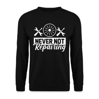 Mécanicien d’avion - Sweat-shirt Unisexe - noir - Devant - Alina (178cm) & Michal (187cm)