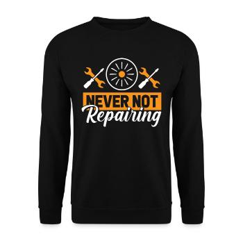 Mécanicien d’avion - Sweat-shirt Unisexe - noir - Devant - Alina (178cm) & Michal (187cm)