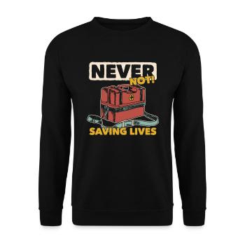 Ambulance Service Paramedics Paramedics - Unisex Sweatshirt - black - Front - Alina (178cm) & Michal (187cm)