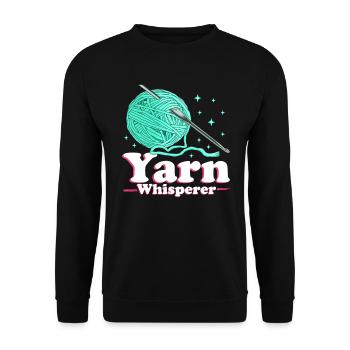 Crochet Crochet fil Crochet Crochet cadeau - Sweat-shirt Unisexe - noir - Devant - Alina (178cm) & Michal (187cm)