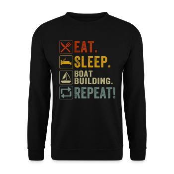 Constructeur de bateaux Construction de bateaux Vêtements de bûcheron - Sweat-shirt Unisexe - noir - Devant - Alina (178cm) & Michal (187cm)