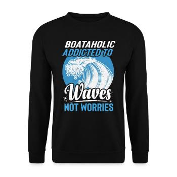 Vêtements de capitaine pour les propriétaires de bateaux et - Sweat-shirt Unisexe - noir - Devant - Alina (178cm) & Michal (187cm)