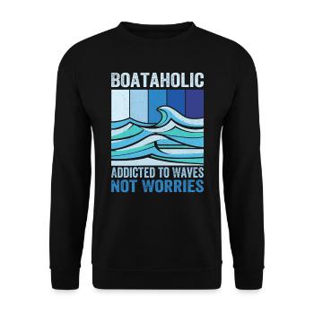 Boataholic Boat Builder Powerboat Clothing - Unisex Sweatshirt - black - Front - Alina (178cm) & Michal (187cm)