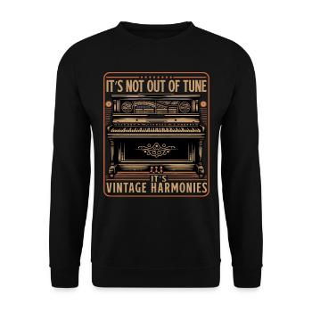 Outfit for piano players and pianists with - Unisex Sweatshirt - black - Front - Alina (178cm) & Michal (187cm)