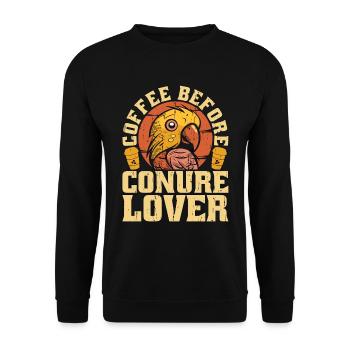 Conure Lover Coffee Parrot Owner Coffee Lover - Unisex Sweatshirt - black - Front - Alina (178cm) & Michal (187cm)