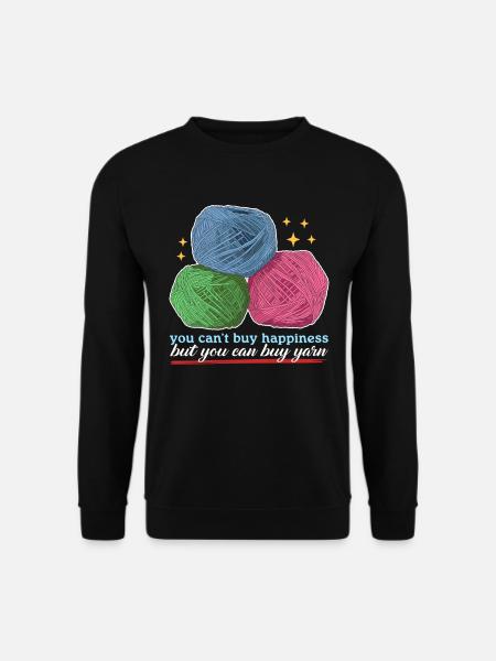 Häkeln Häkelgarn Häklerin Häkelt Geschenk - Unisex Pullover - Schwarz