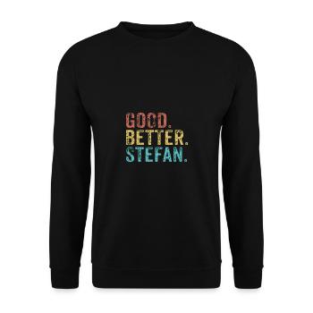 Good better Stefan - Unisex Sweatshirt - black - Front - Alina (178cm) & Michal (187cm)