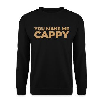 Capybara Wasserschwein Dont Worry Be Cappy - Unisex Pullover - Schwarz - Vorne - Alina (178cm) & Michal (187cm)