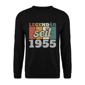 Legendär seit 1955 Geburtstagsgeschenk - Unisex Pullover - Schwarz - Vorne - Alina (178cm) & Michal (187cm)