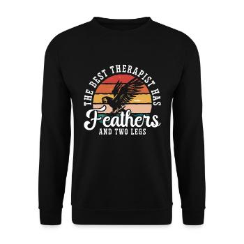 African Grey The Best Therapist Has Ornithologist - Unisex Sweatshirt - black - Front - Alina (178cm) & Michal (187cm)
